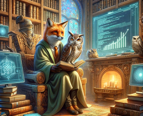 Fox and Owl reading books