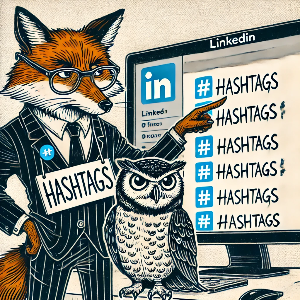 fox and owl use hashtags